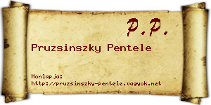 Pruzsinszky Pentele névjegykártya